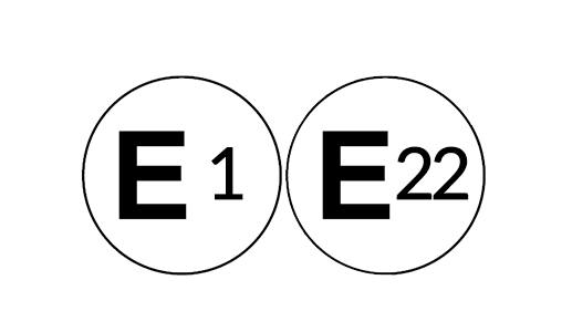 Jantes com homologação E1. Jantes com homologação de peças automóveis E22.