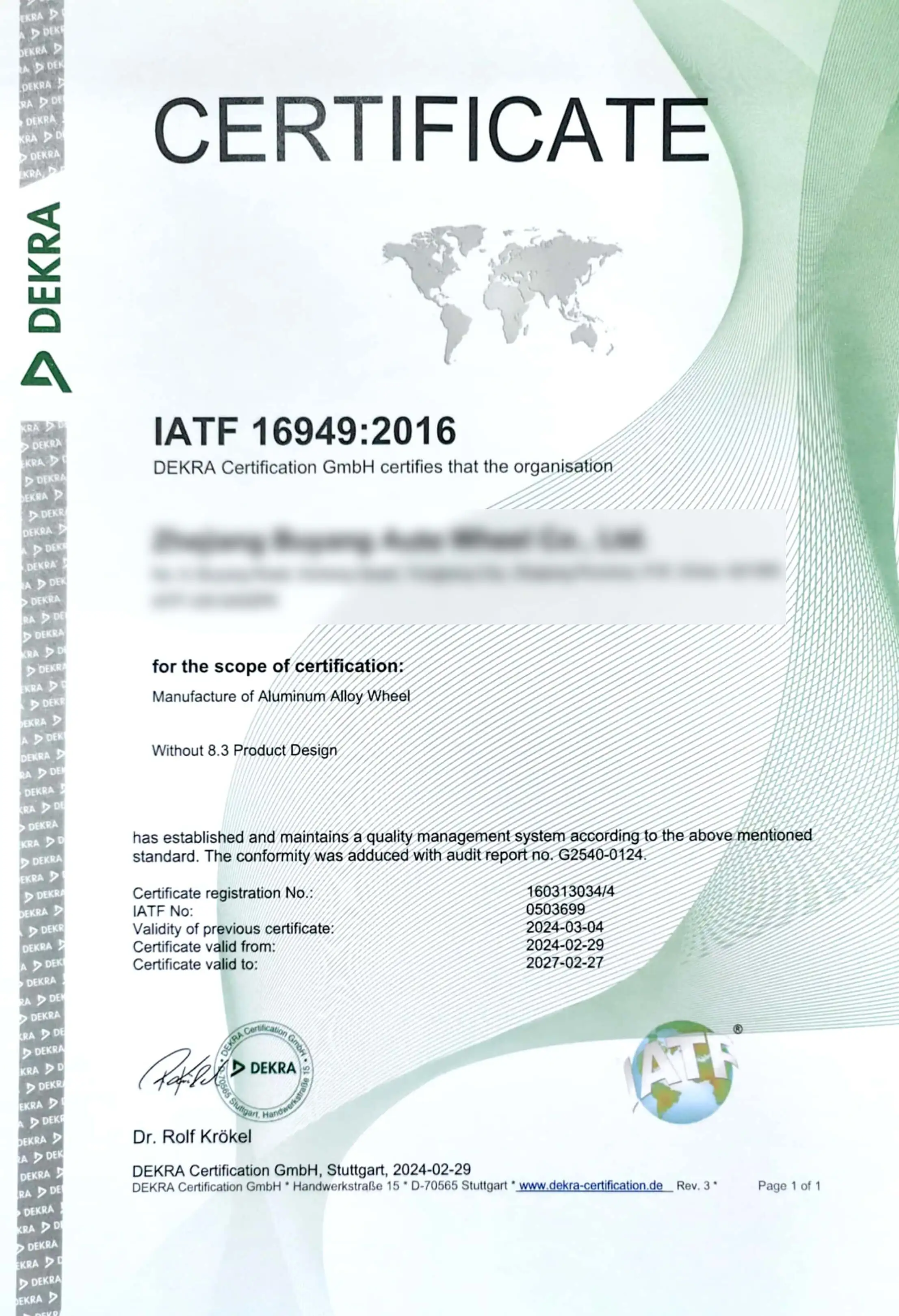IATF16949 Certificate - LadneFelgi.pl