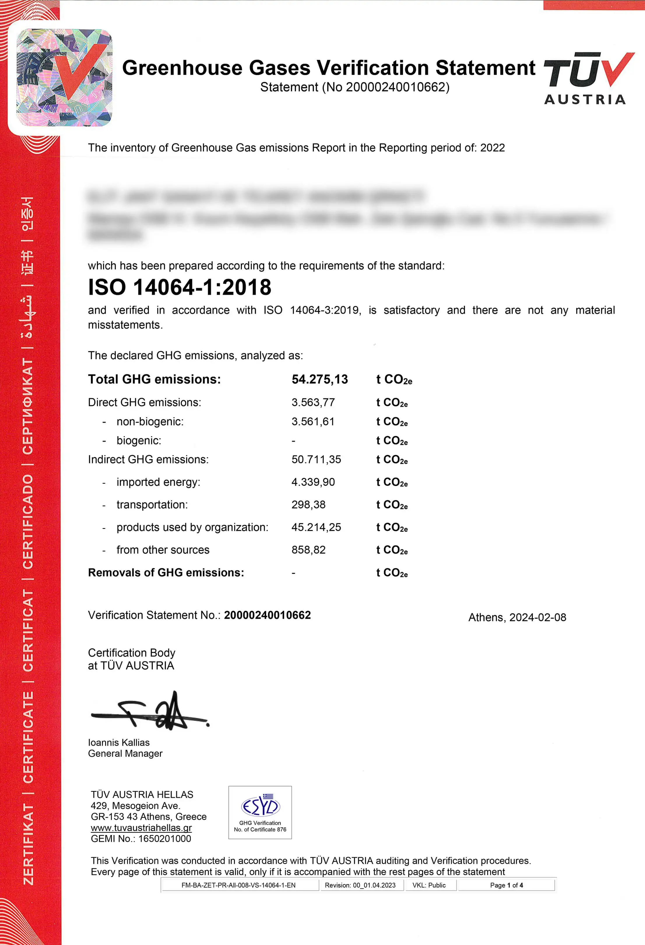 ISO 14064-1:2018 Certificate - LadneFelgi.pl