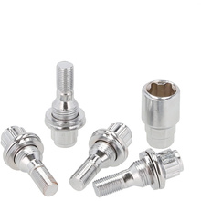 Security bolts for aluminum rims M12x1.25 / 28mm / cone / chrome / K17/19